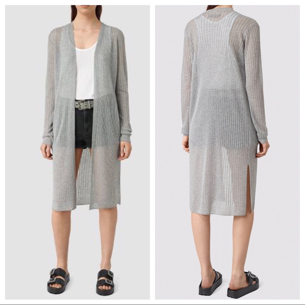Allsaints “Jenna” Lightweight Grey Cardigan